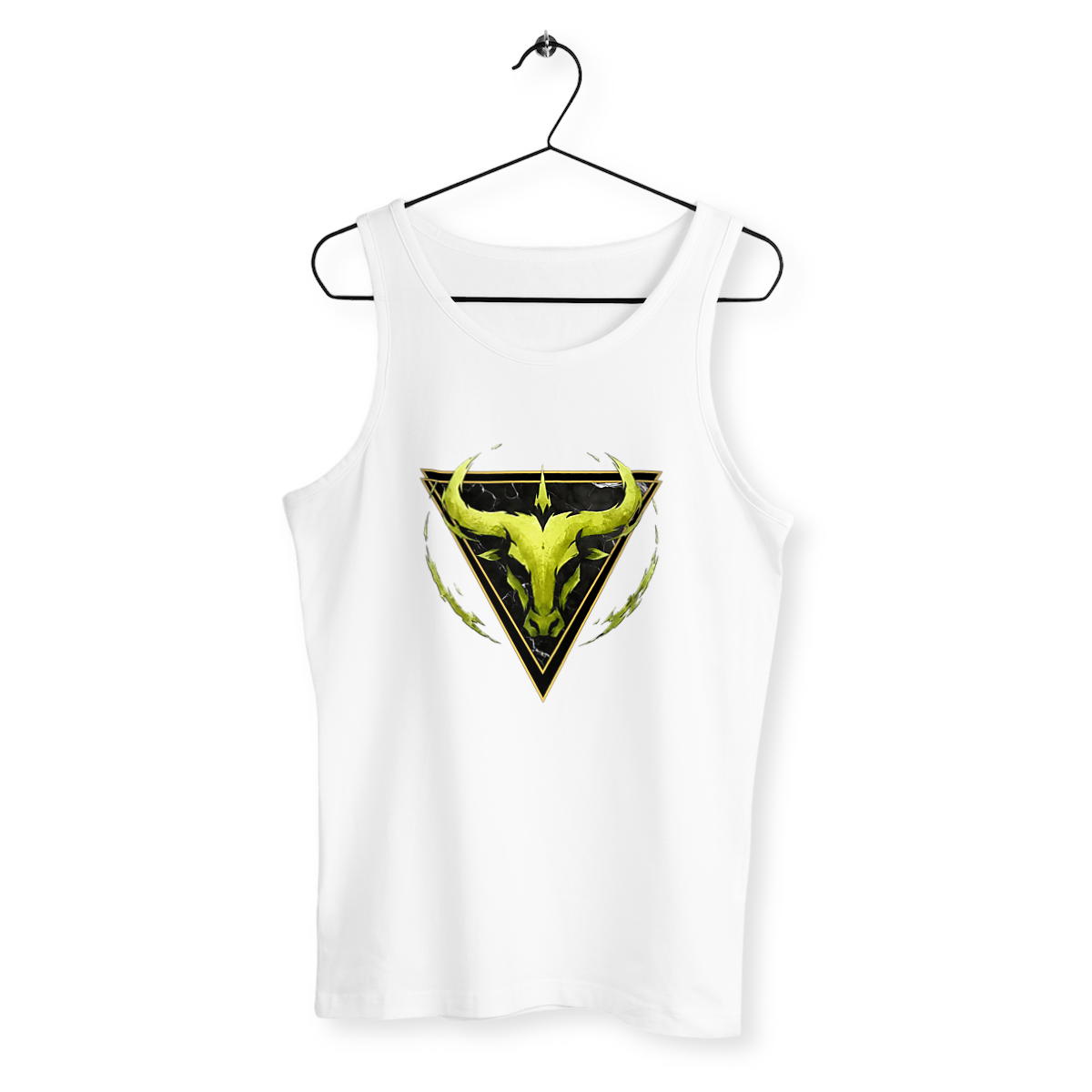 Image front Débardeur Homme Taureau en Coton Bio - Haut Style Ethnique Élément Terre