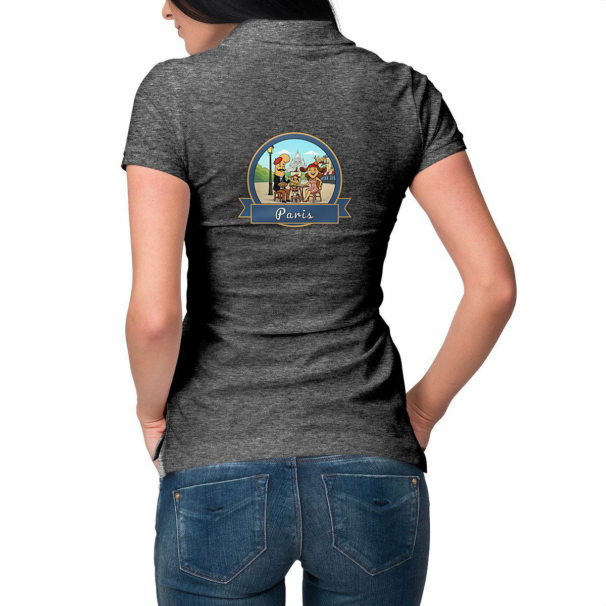 Polo léger femme "Kékette et Vagina à Paris-Montmartre"