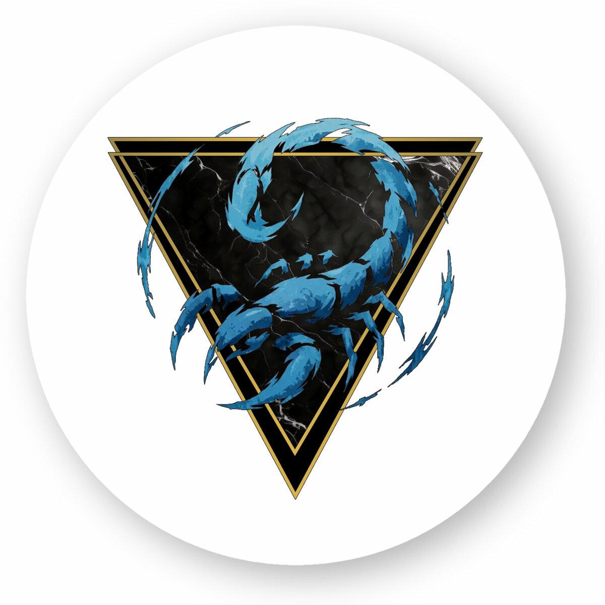 Image front Sticker Rond Scorpion Style Ethnique - Autocollant Astrologie Élément Eau