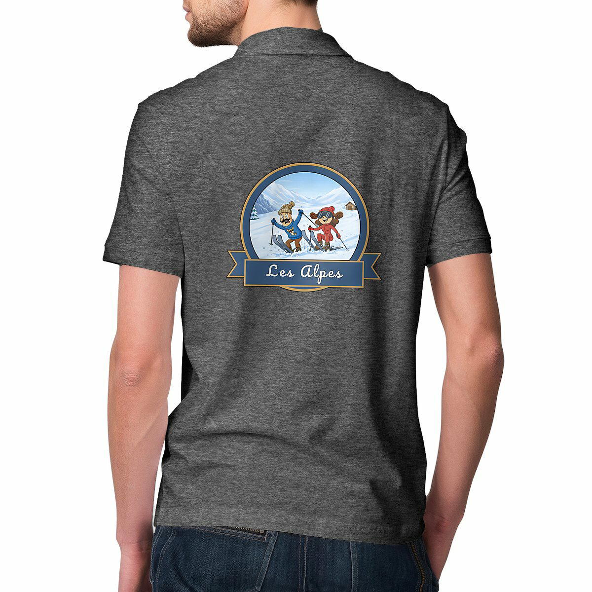 Polo léger homme "Kékette et Vagina dans les Alpes"