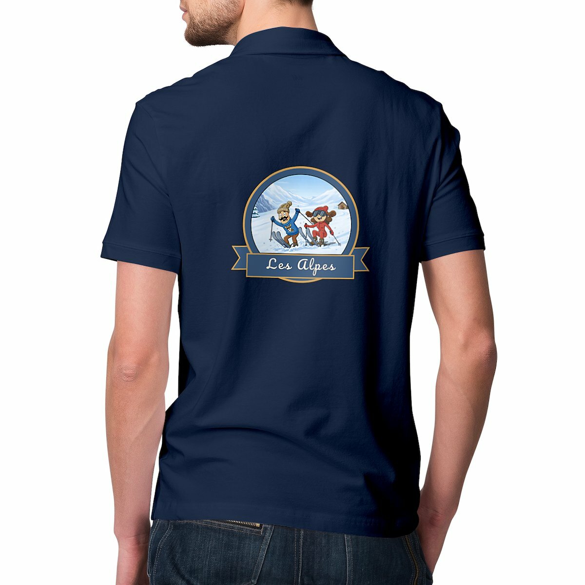 Polo léger homme "Kékette et Vagina dans les Alpes"