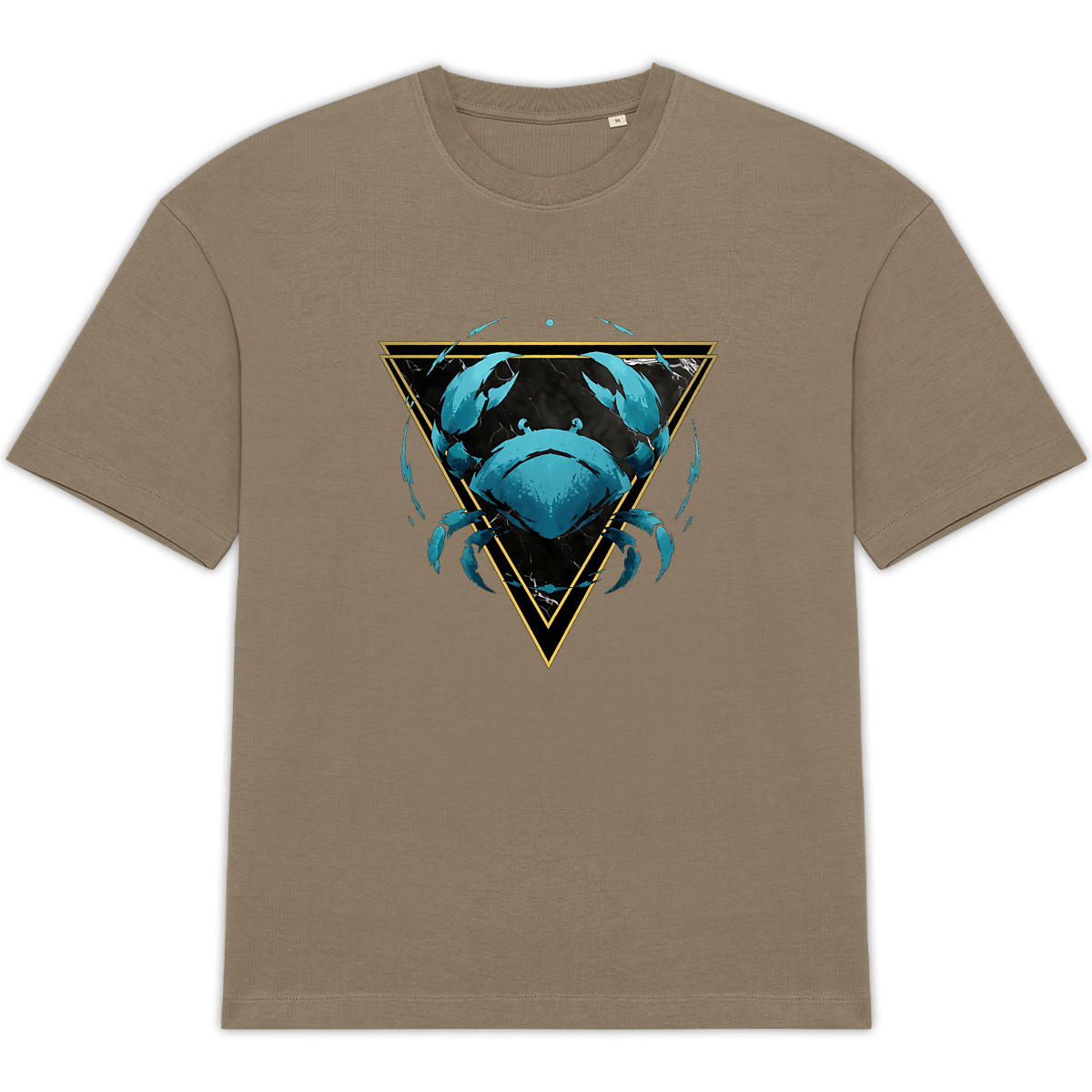Image front T-shirt Oversized Unisexe Cancer Coton Bio - Style Ethnique Élément Eau