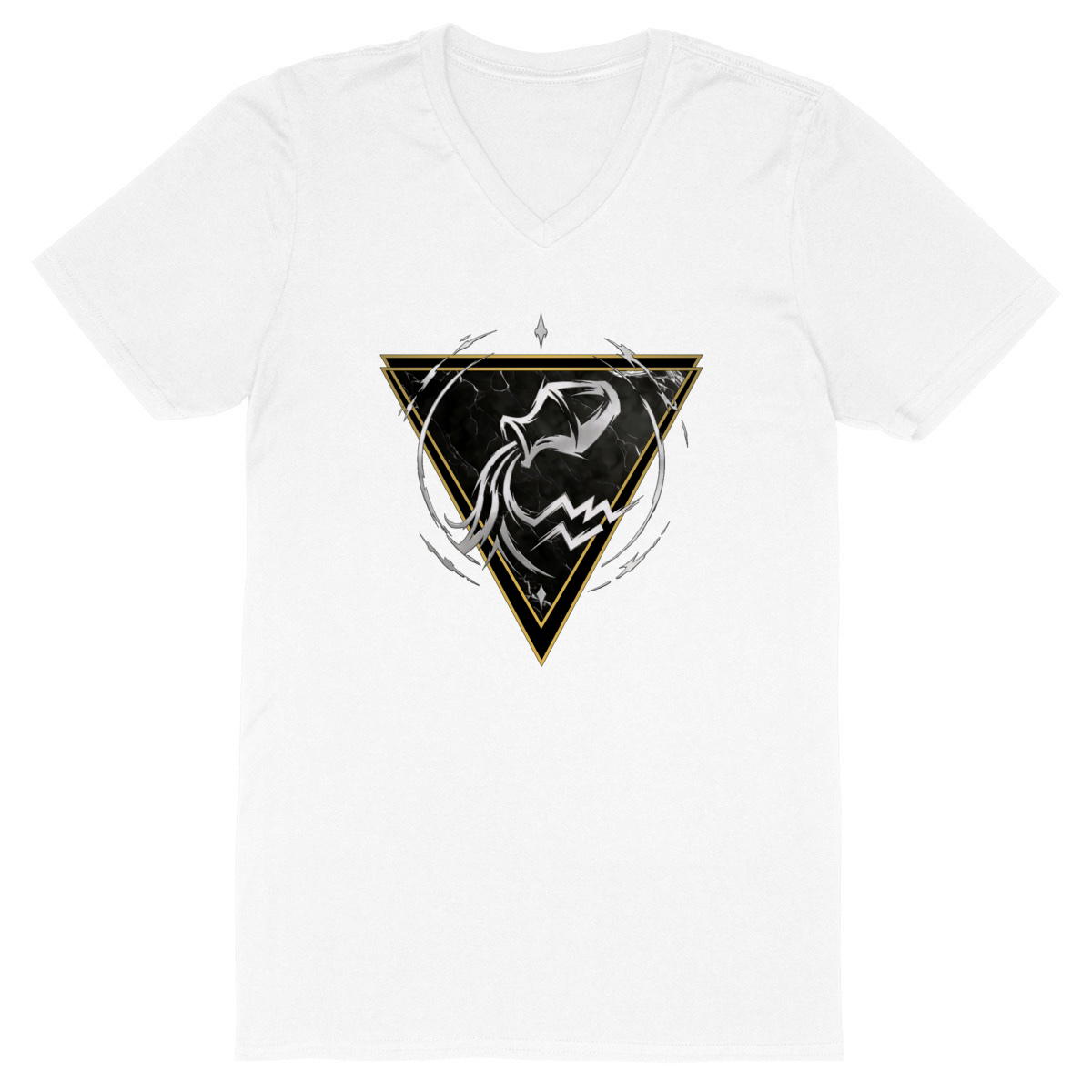 Image front T-shirt Homme Col V - Découvrez le Verseau avec Kek-Ina