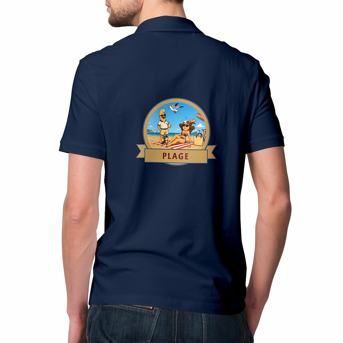 Polo Léger Homme: Kékette et Vagina à la plage