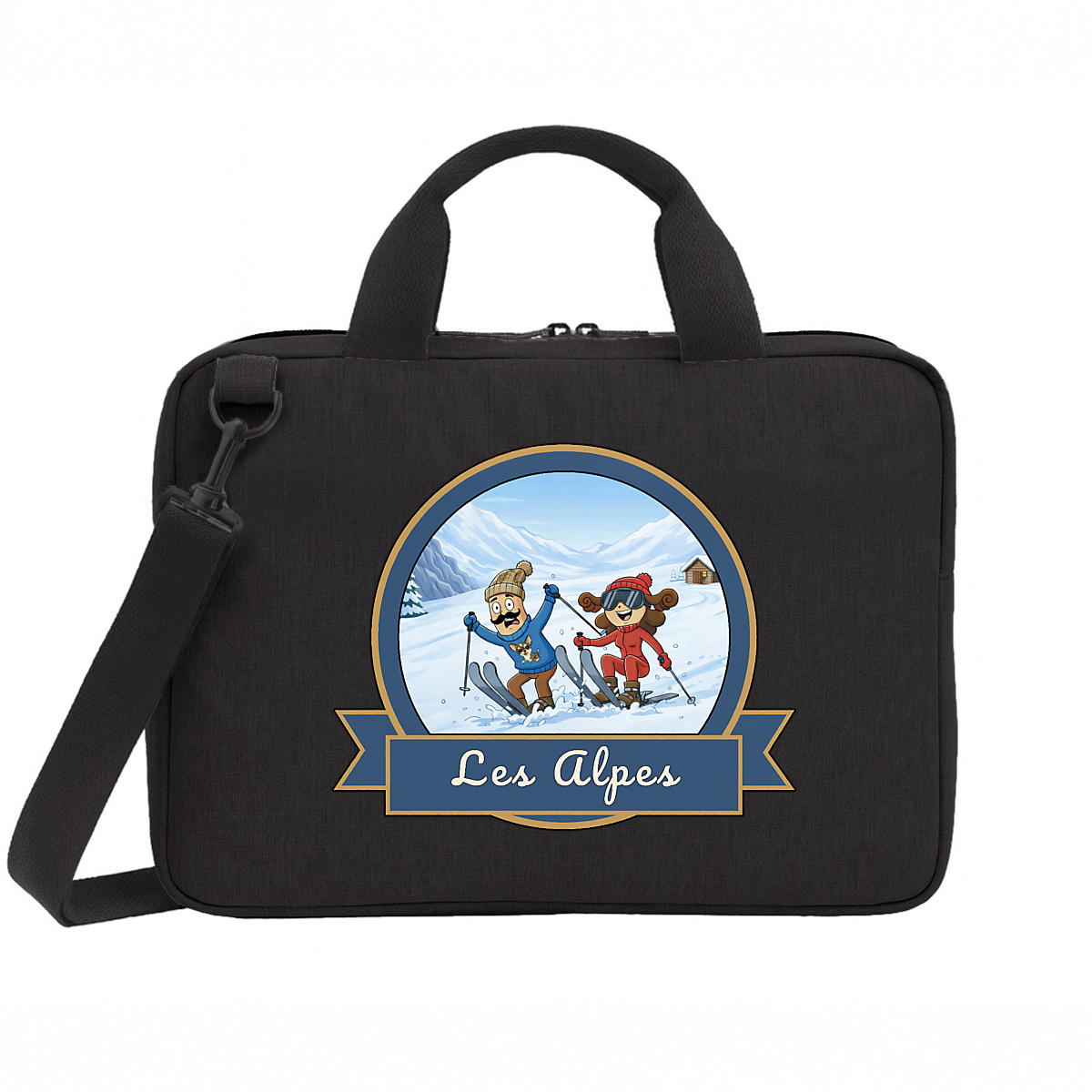 Sac pour ordinateur portable "Kékette et Vagina dans les Alpes" - Image