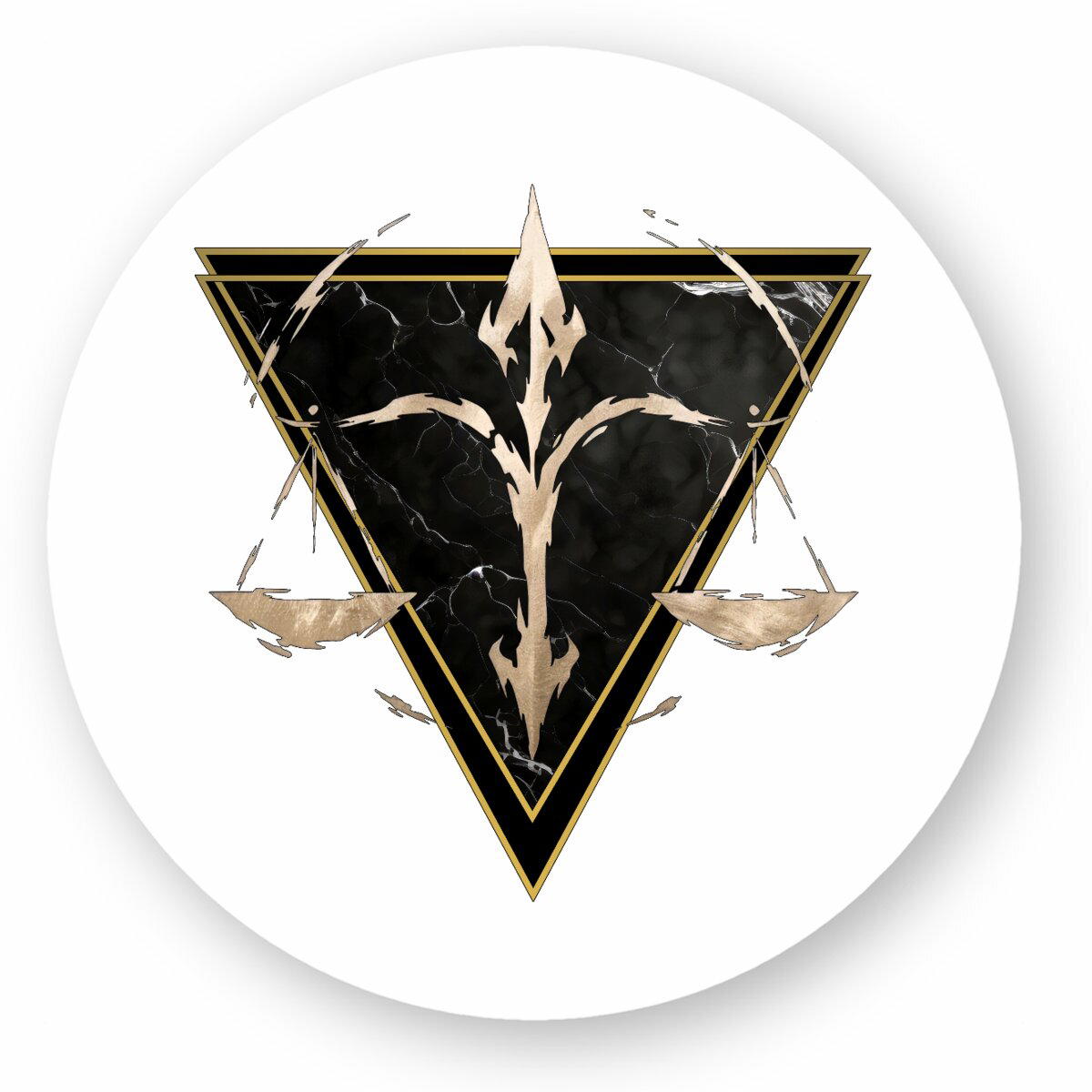 Image front Sticker Rond Balance Style Ethnique - Autocollant Astrologie Élément Air