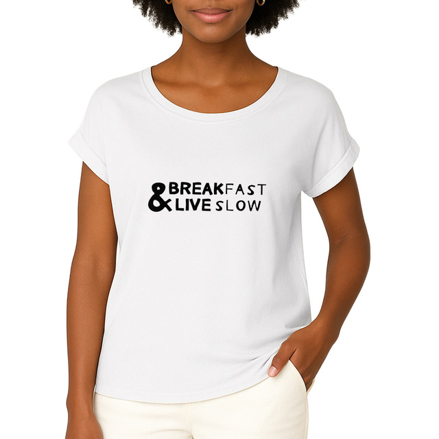 camiseta mangas dobladas mujer BREAKFAST & LIVESLOW