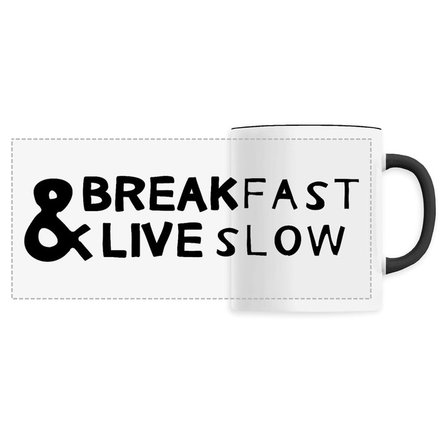 taza cerámica BREAKFAST & LIVESLOW