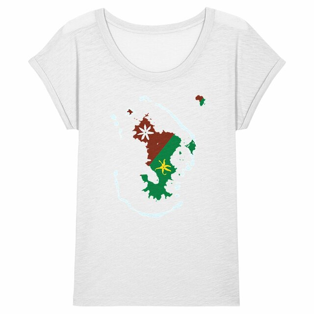 Image back T-shirt Femme Slub - Premium Plus - Ramani ya Maore - Carte de Mayotte 