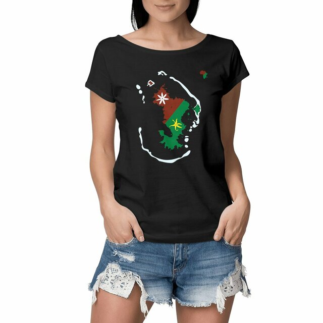Image front T-shirt Femme Slub - Premium Plus - Ramani ya Maore - Carte de Mayotte 
