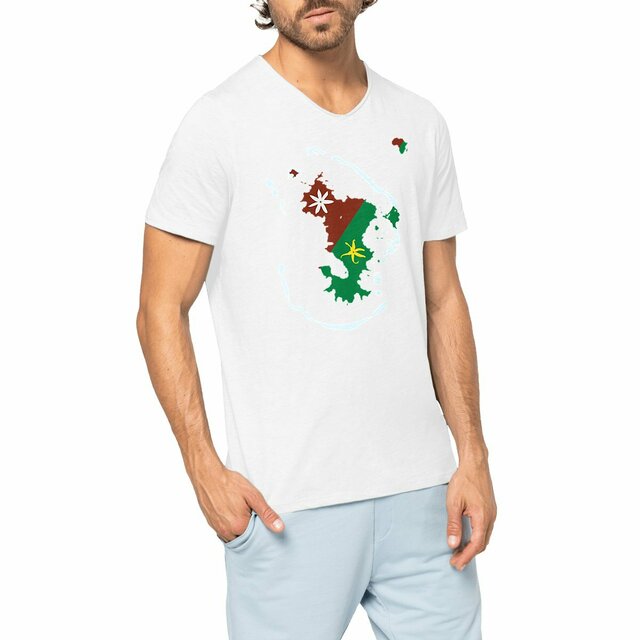 Image front T-shirt Homme Slub - Premium Plus - Ramani ya Maore - Carte de Mayotte 