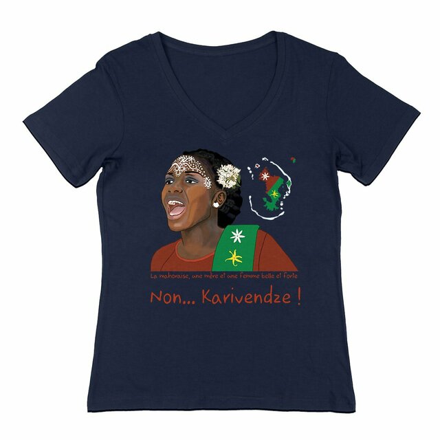 Image back T-shirt Femme Col V - Change - Karivendze