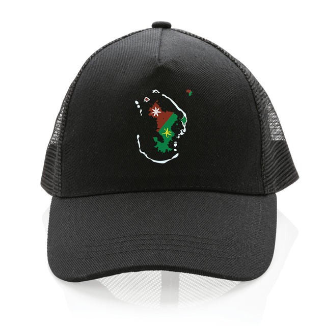 Image front Casquette Trucker 100% recyclée - Premium - Ramani ya Maore - Carte de Mayotte  - #accessoires