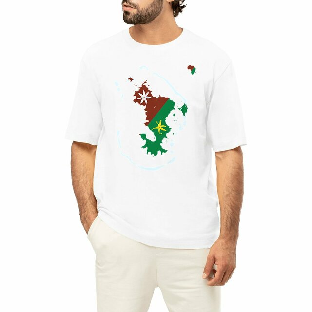Image front T-shirt Homme Oversized - Premium Plus - Ramani ya Maore - Carte de Mayotte 
