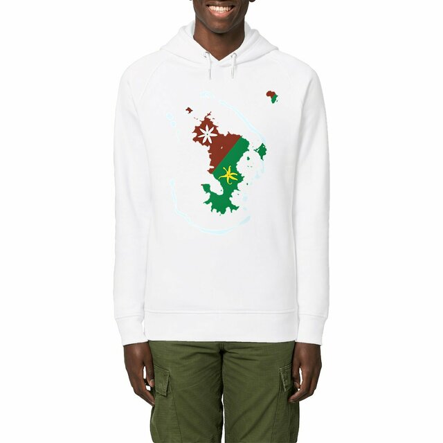 Image front Sweat à capuche avec poches latérales - Premium Plus - Ramani ya Maore - Carte de Mayotte 