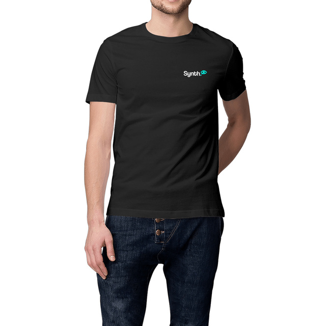 Image front Logo Synth bi-color - T-shirt Unisexe épais noir