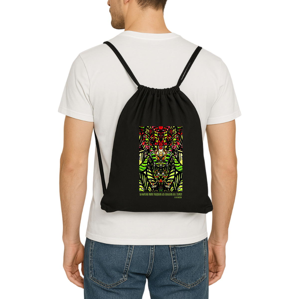 Image front Les couleurs de l’esprit : sac bandoulière matériaux recyclés 