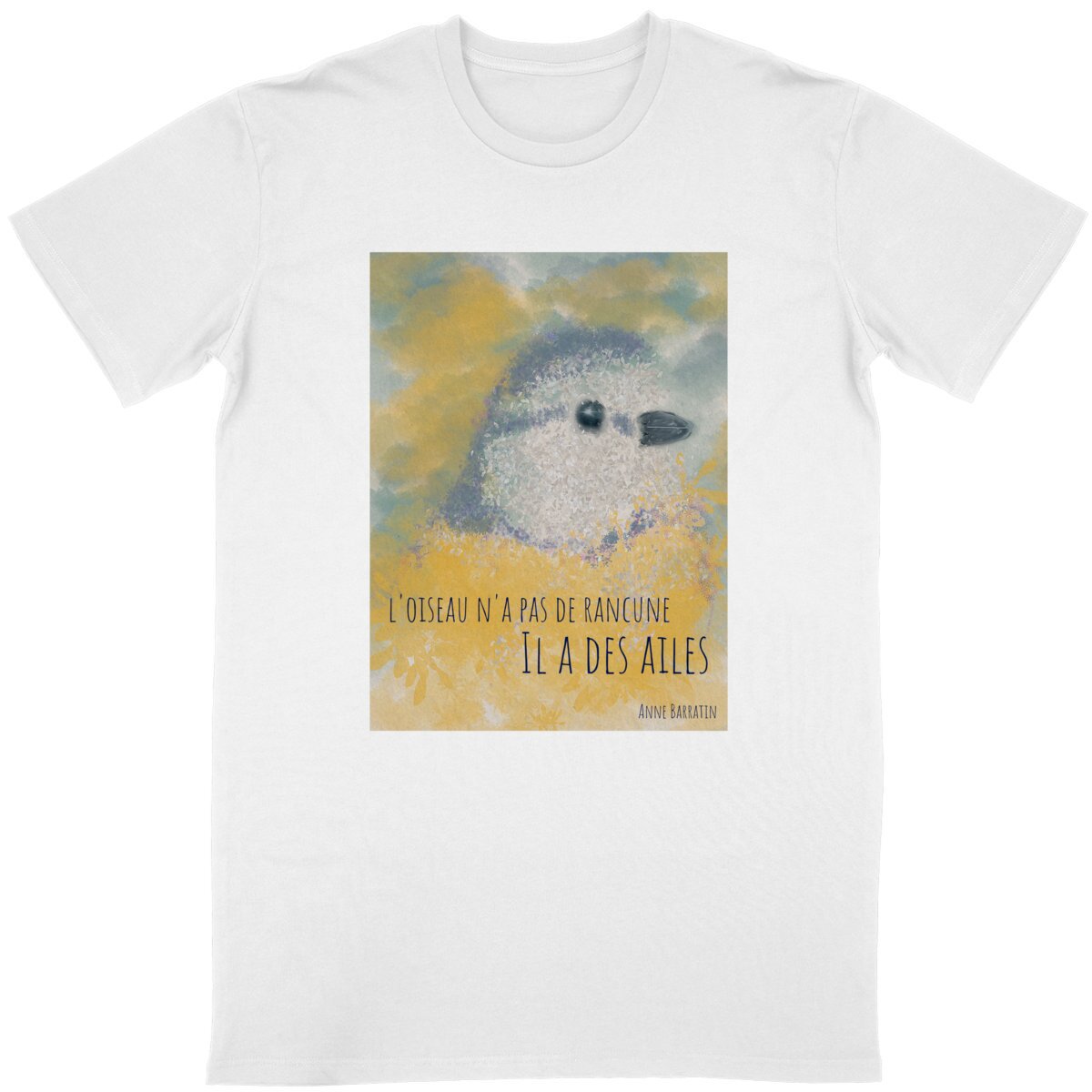 Image back L'oiseau n'a pas de rancune : T-shirt unisexe léger coton conversion bio