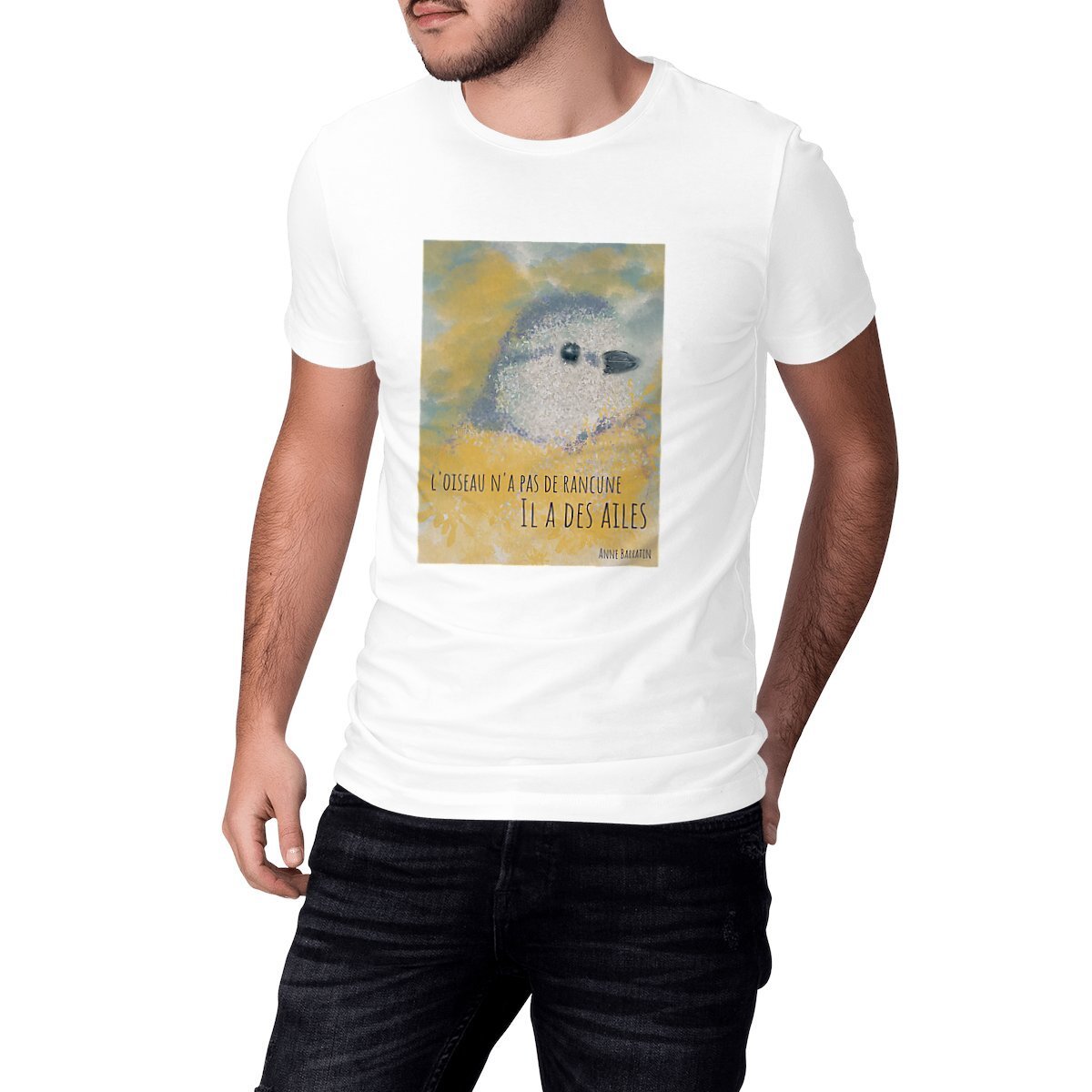 Image front Mésange douce : T-shirt unisexe léger coton conversion bio