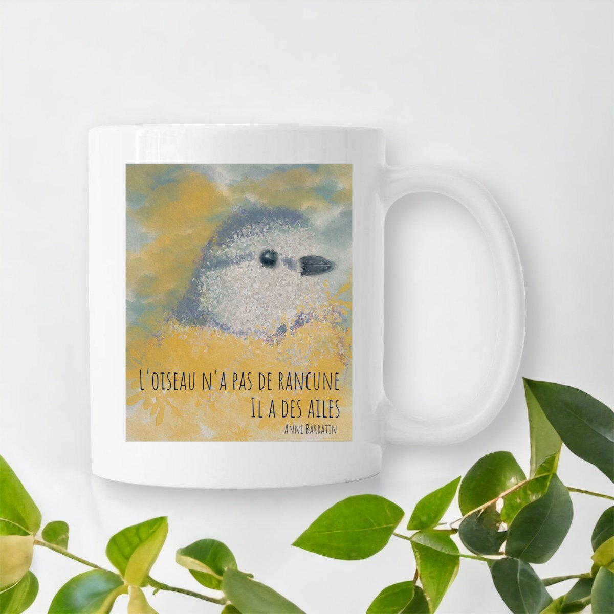 Image front L'oiseau n'a pas de rancune : mug céramique