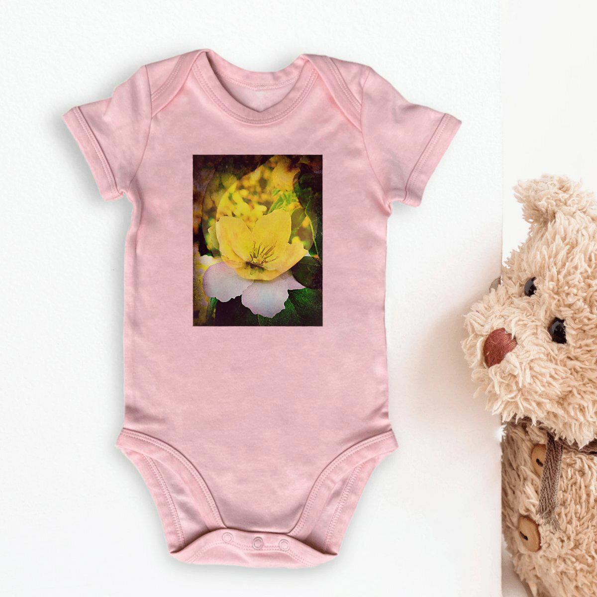 Image front fruit et fleur : body bébé coton bio