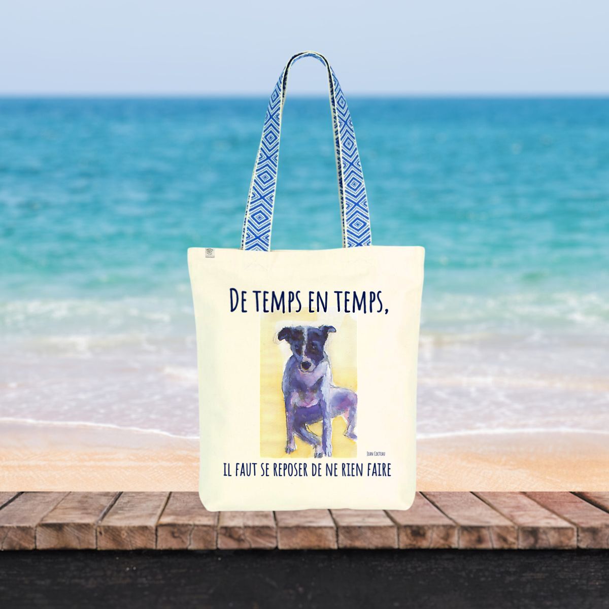 Image front Se reposer de ne rien faire : totebag 80% coton et 20% polyester recylcés