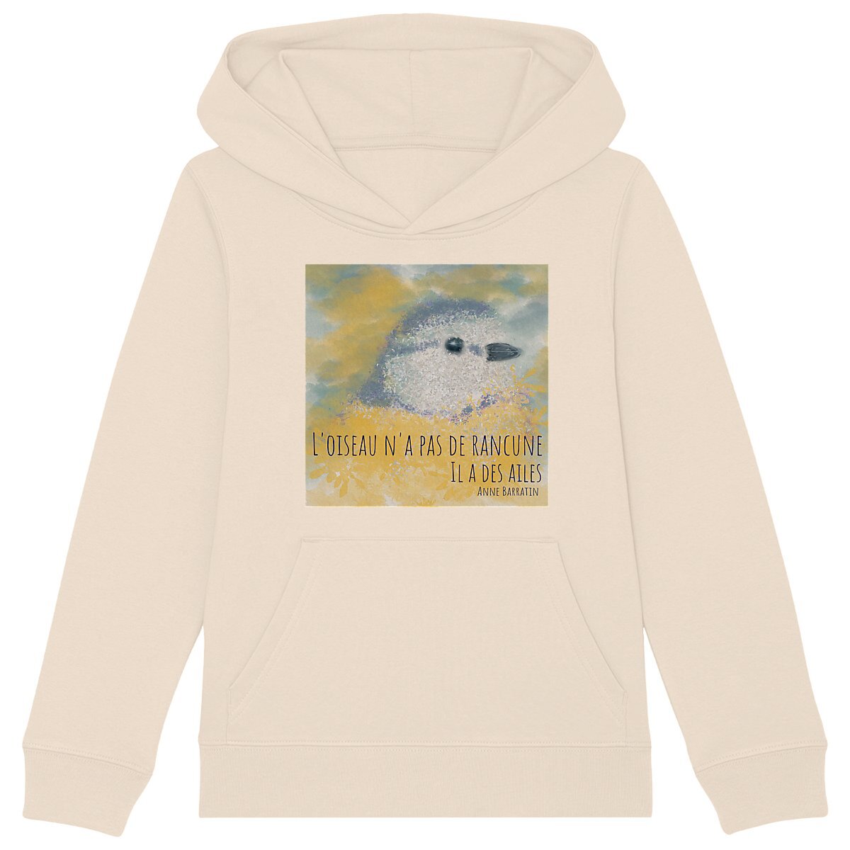Image back L'oiseau n'a pas de rancune : sweet capuche enfant coton bio et polyester recyclé