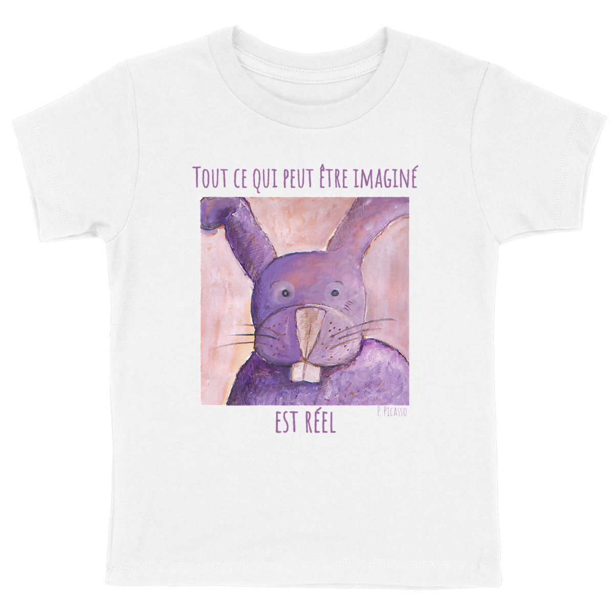 Image back Tout Ce Qui Peut Être Imaginé Est Réel : T-Shirt enfant 100% coton bio, multi-labels