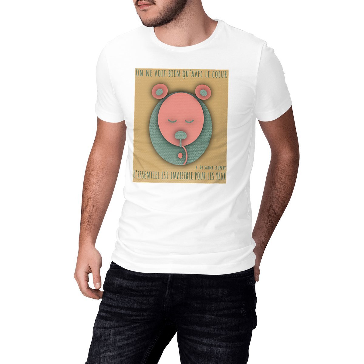 Image front Ours zen : T-shirt unisexe épais coton bio