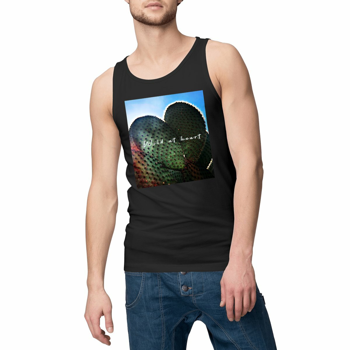 Image front wild at heart : débardeur homme coton bio