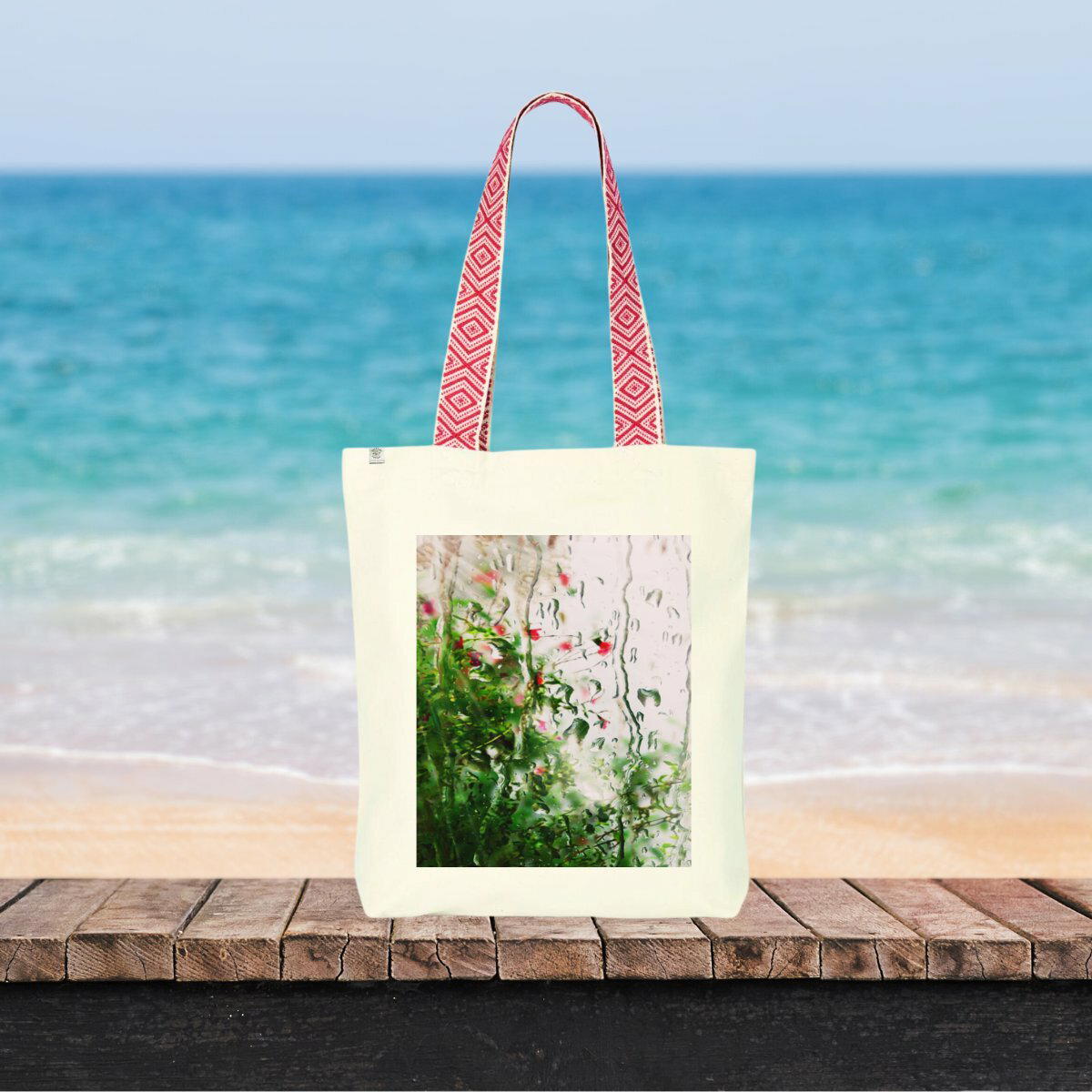 Image front Pluie des matins d'été... : Tote bag coton et polyester recyclés