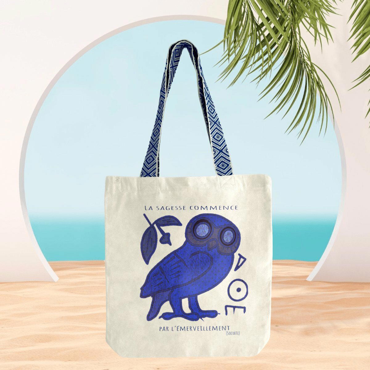 Image front La sagesse : Tote-bag éthnique Coton et Polyester recyclés