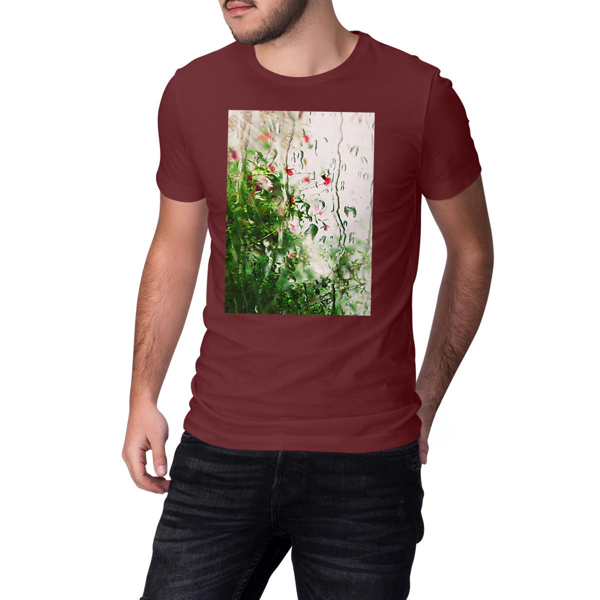 Image front Pluie des matins d'été... : T-shirt coton épais bio