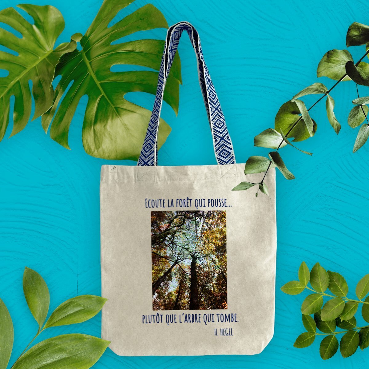 Image front Ecoute la forêt qui pousse...  Totebag Ethnique