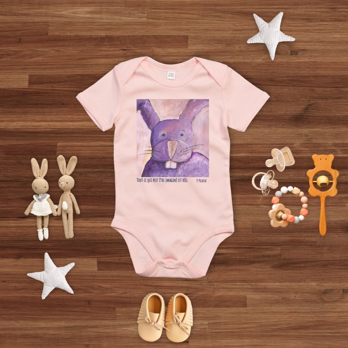 Image front Tout ce qui peut être imaginé est réel : body bébé 100% coton bio