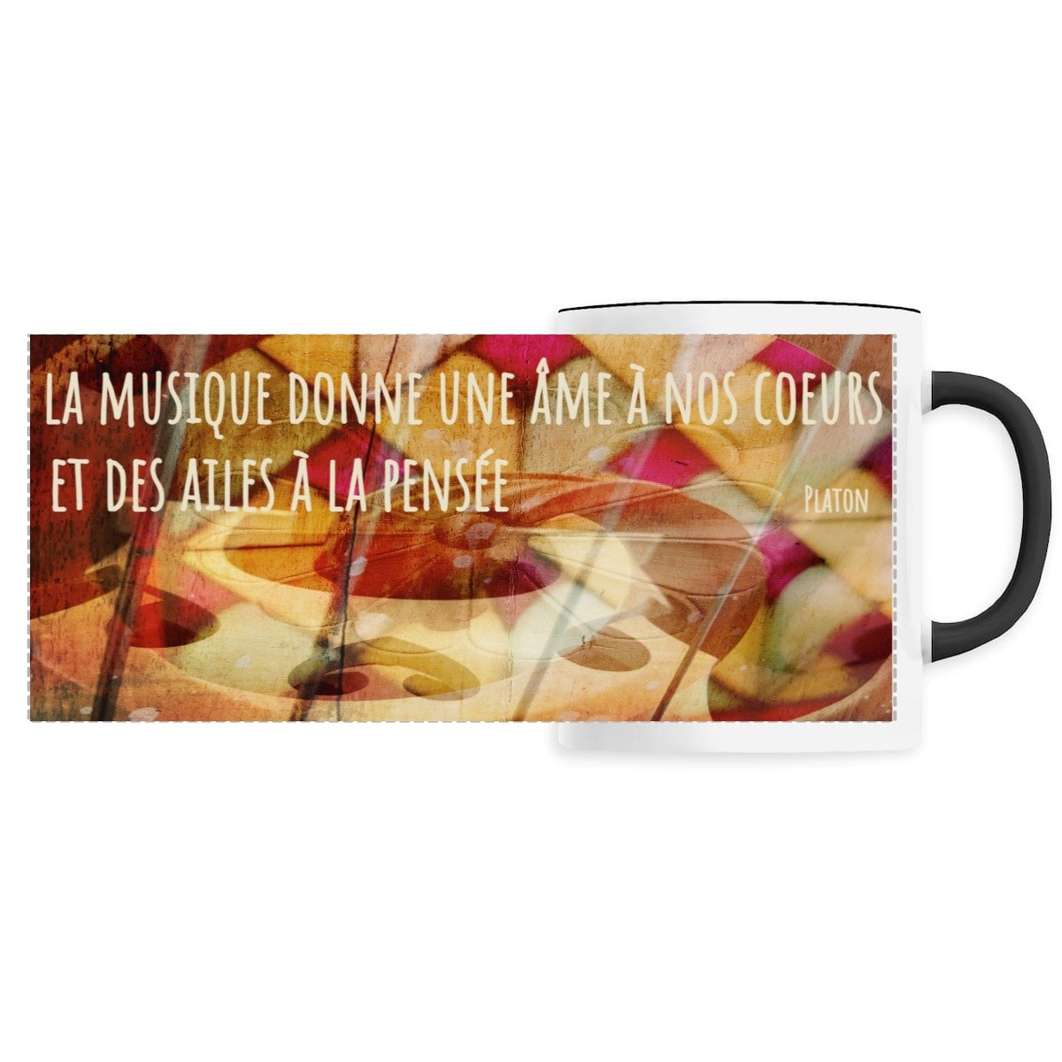 Image back La musique donne une âme à nos coeurs : mug céramique panoramique