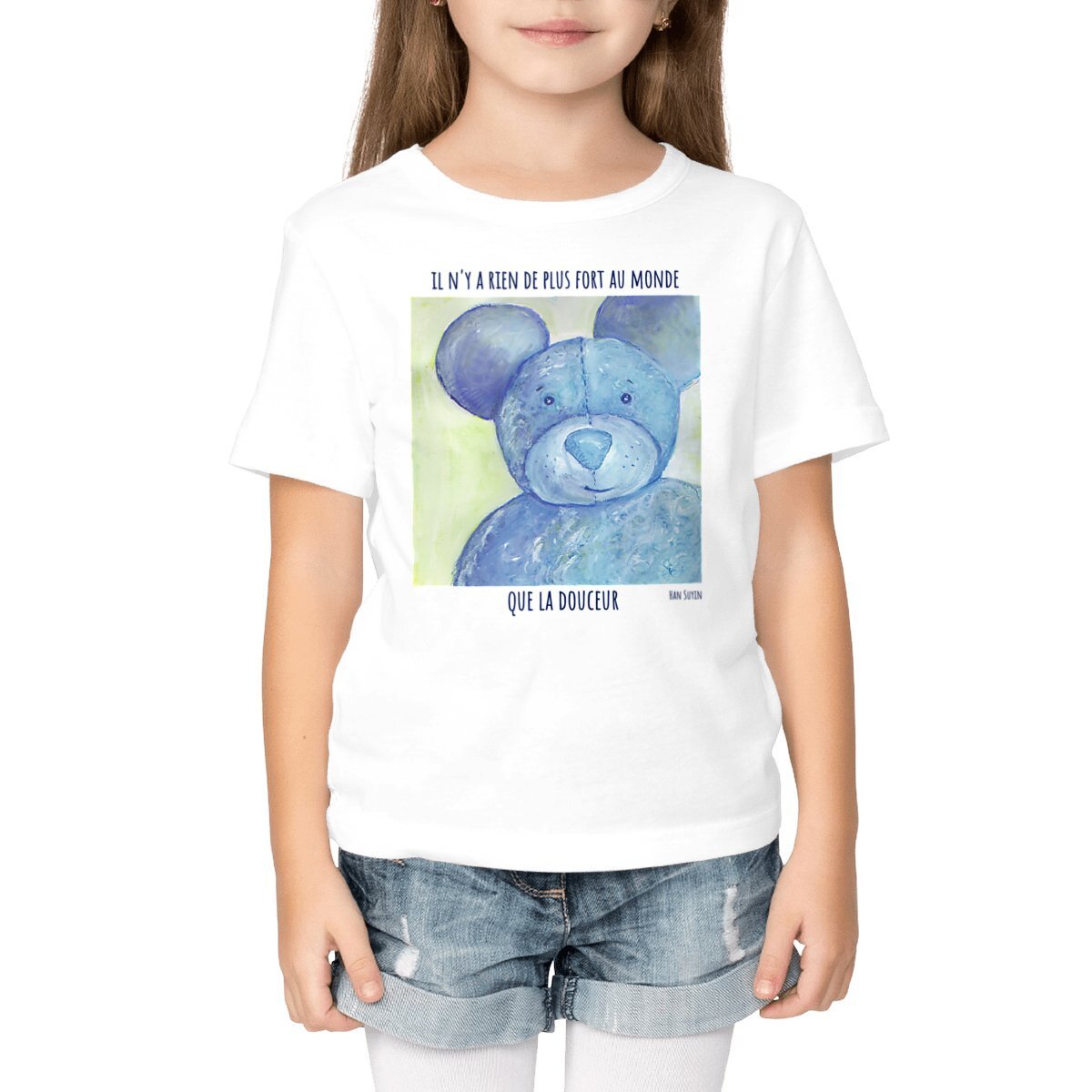 Image front il n'y a rien de plus fort au monde : T-shirt enfant 100% coton bio multi-labels