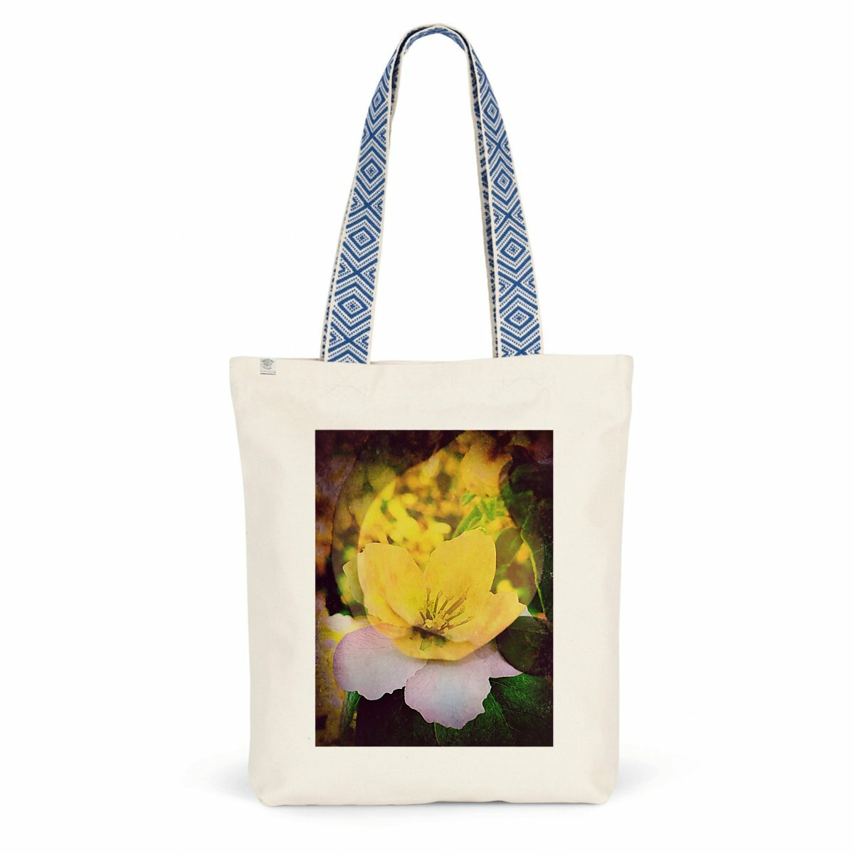 Image back fruit et fleur : Tote Bag éthnique coton et polyester recylés