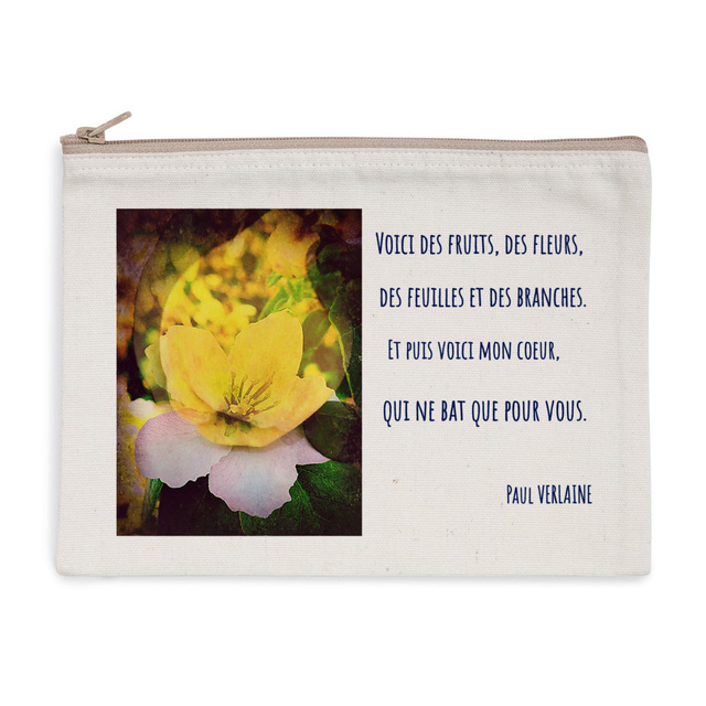 Image back fruit et fleur : pochette coton et polyester recylés