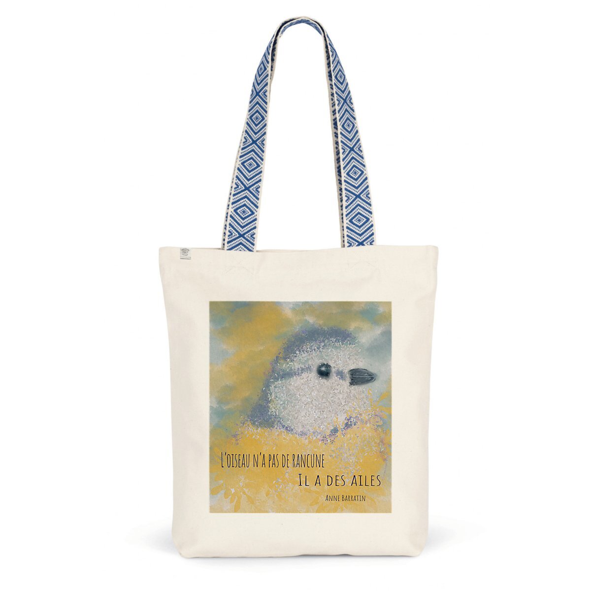 Image front L'oiseau n'a pas de rancune : totbag éthique coton et polyester recyclés