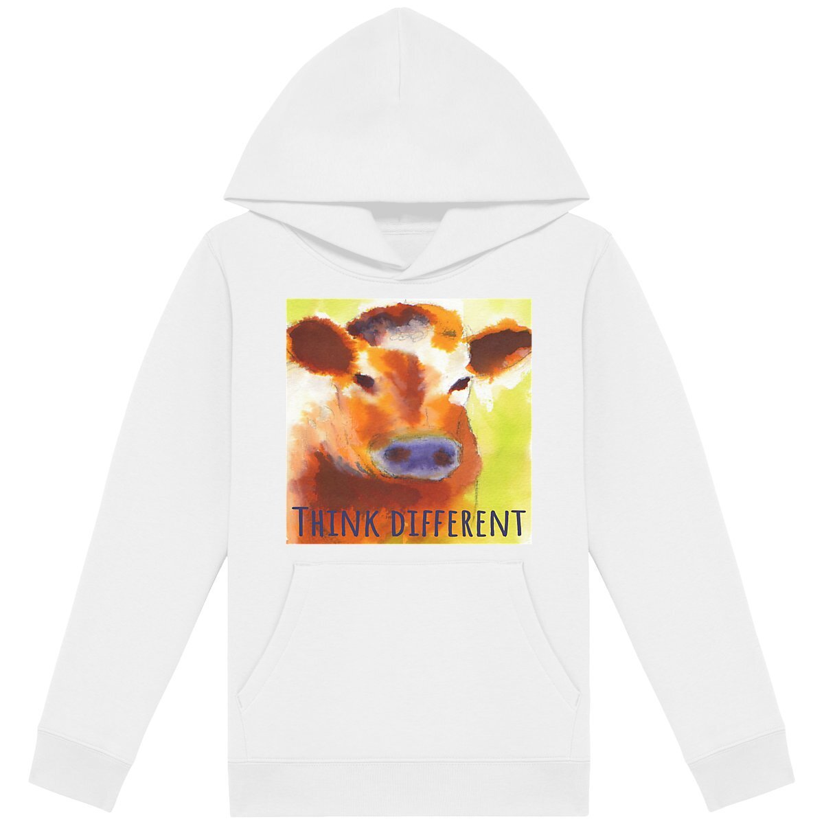 Image back Think different : hoodie léger enfant 85% coton bio, 15% polyester recyclé