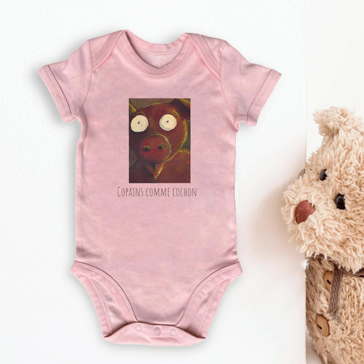 Image du produit Copains comme cochons  : body bébé coton bio