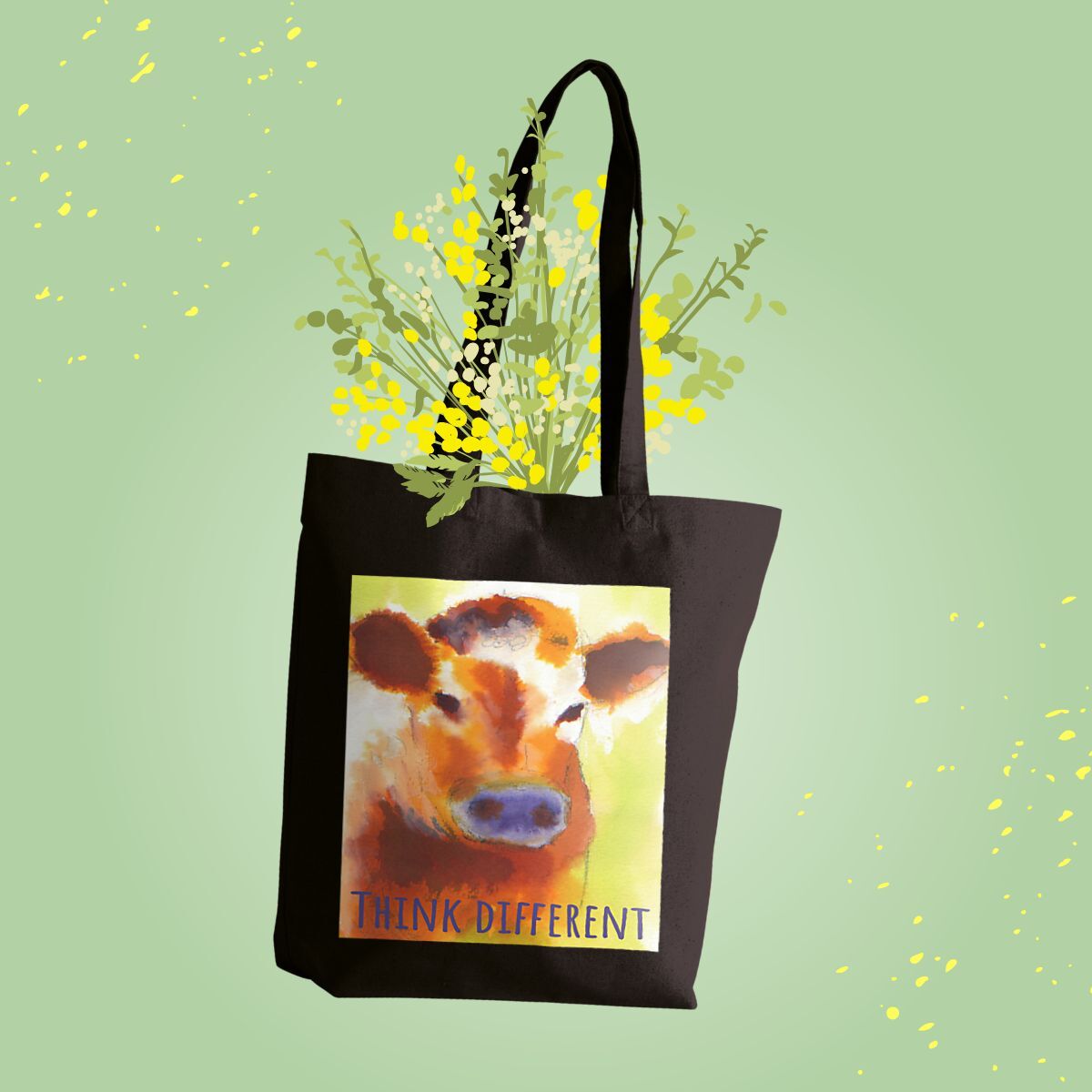 Image front Think different : Totebag épais 80% coton et 20% polyester recyclés