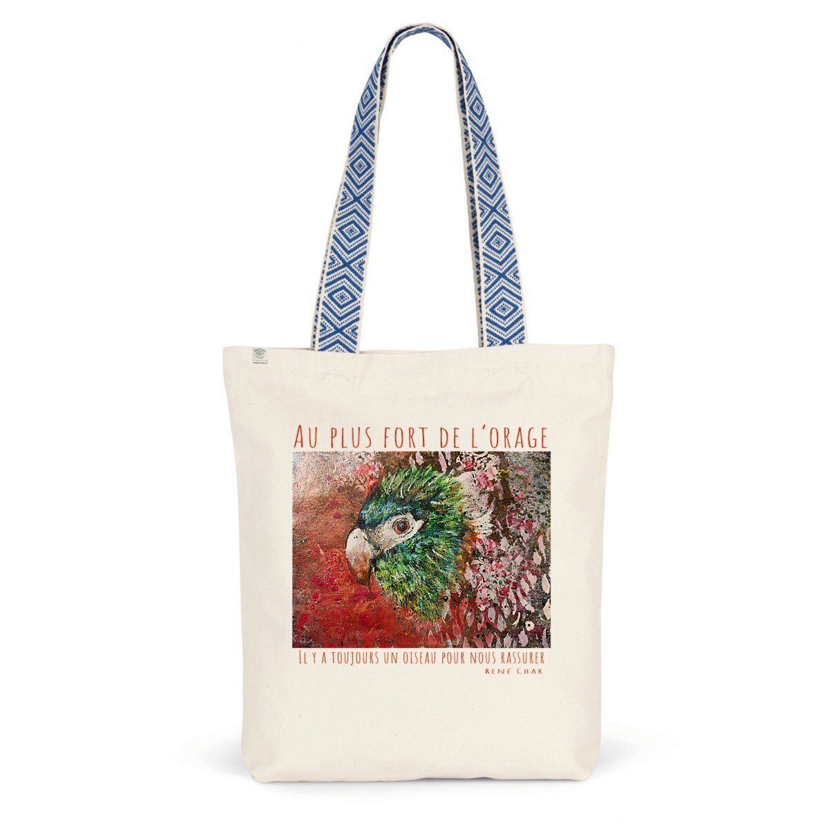 Image back Au plus fort de l’orage : totebag ethnique 80% coton et 20% polyester recyclés