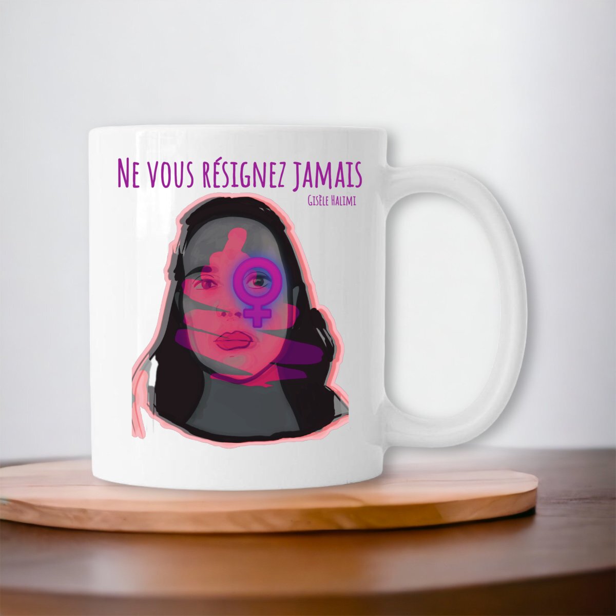 Image front Ne vous résignez jamais : mug céramique