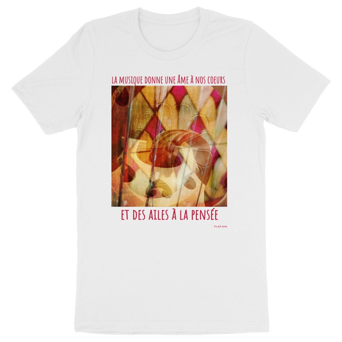 Image front La musique donne une âme à nos coeurs : T-shirt unisexe épais 100% coton bio, multi-labels