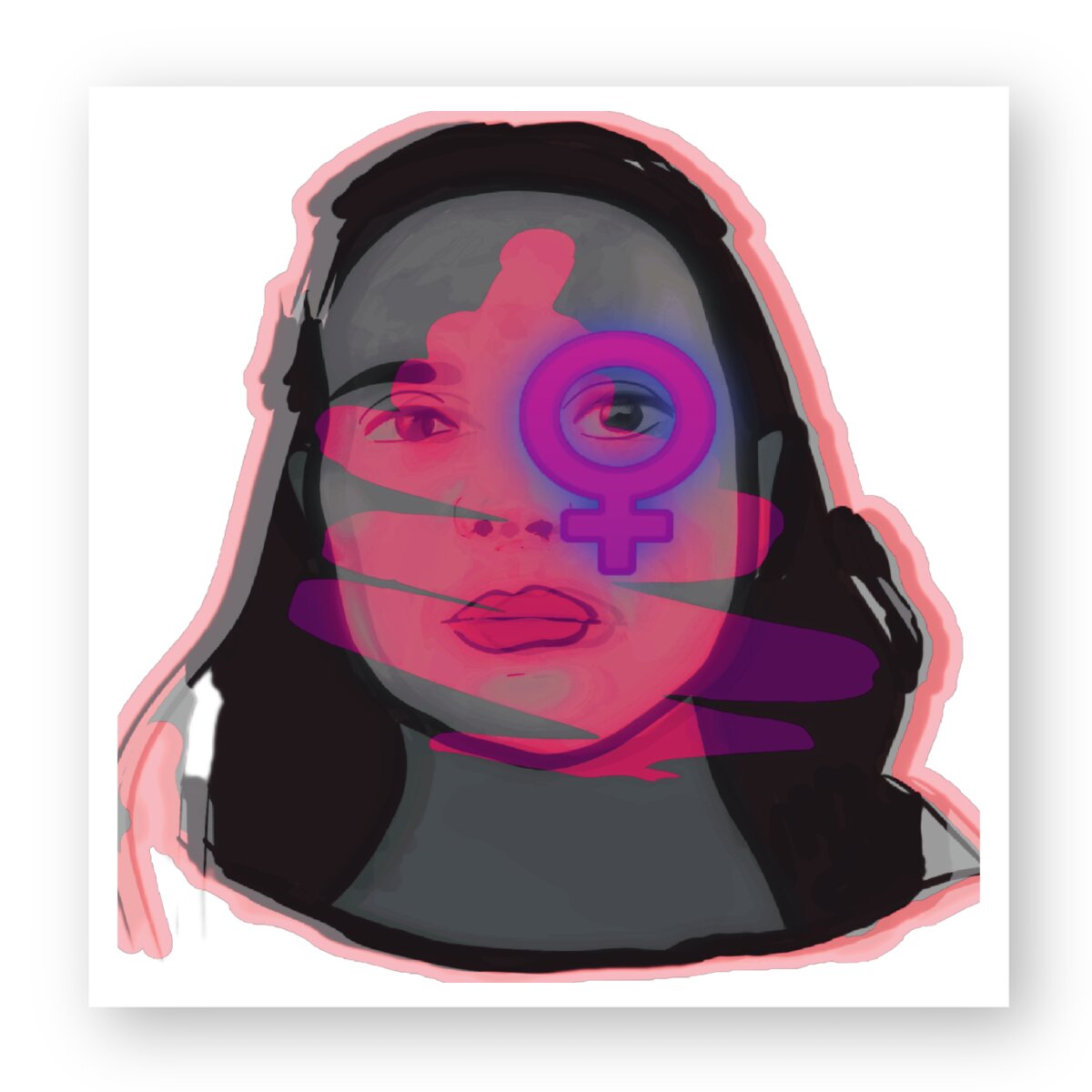 Image front Ne vous résignez jamais : autocollant imprimé avec des encres à l'eau