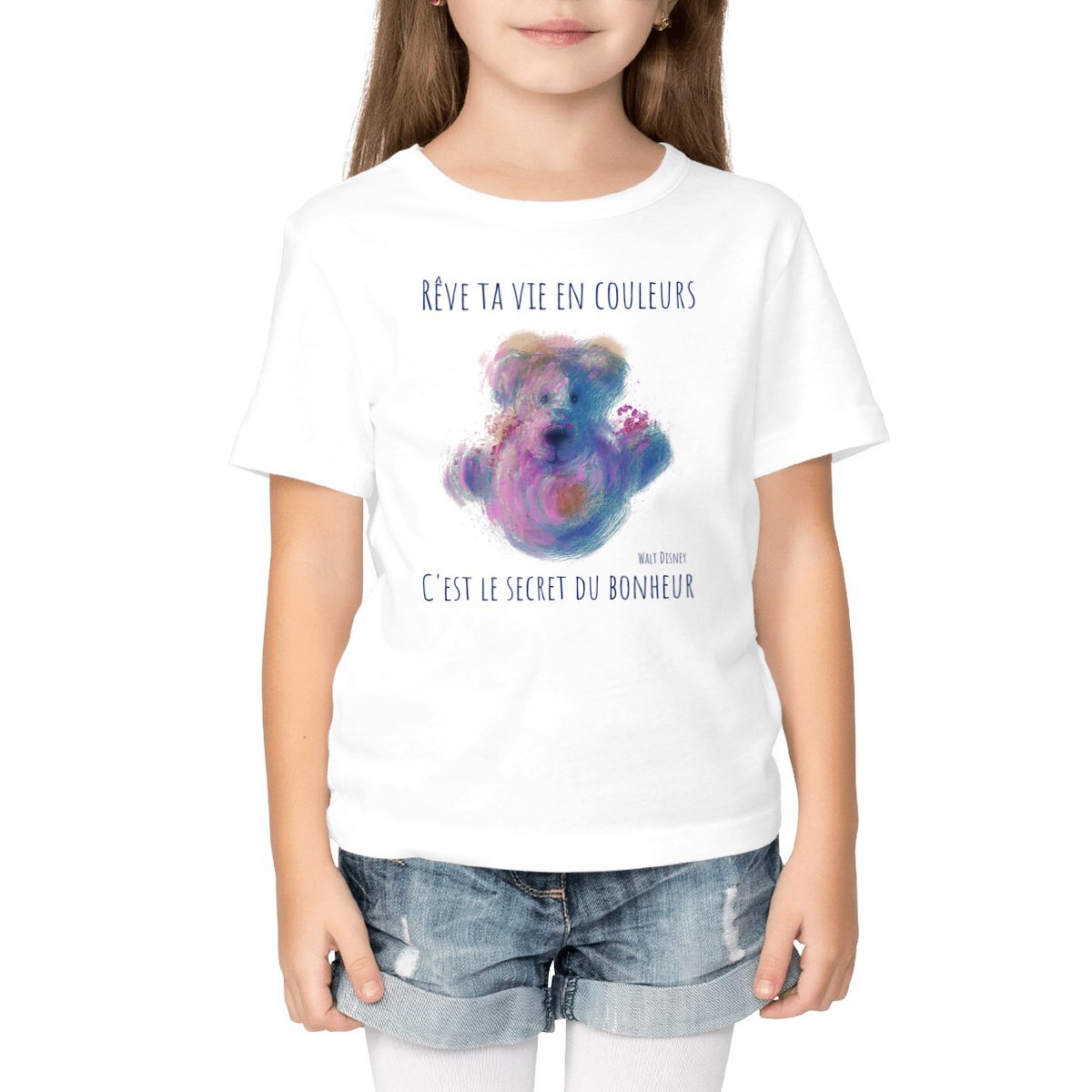 Image front Ours splash : tee-shirt enfant coton conversion bio