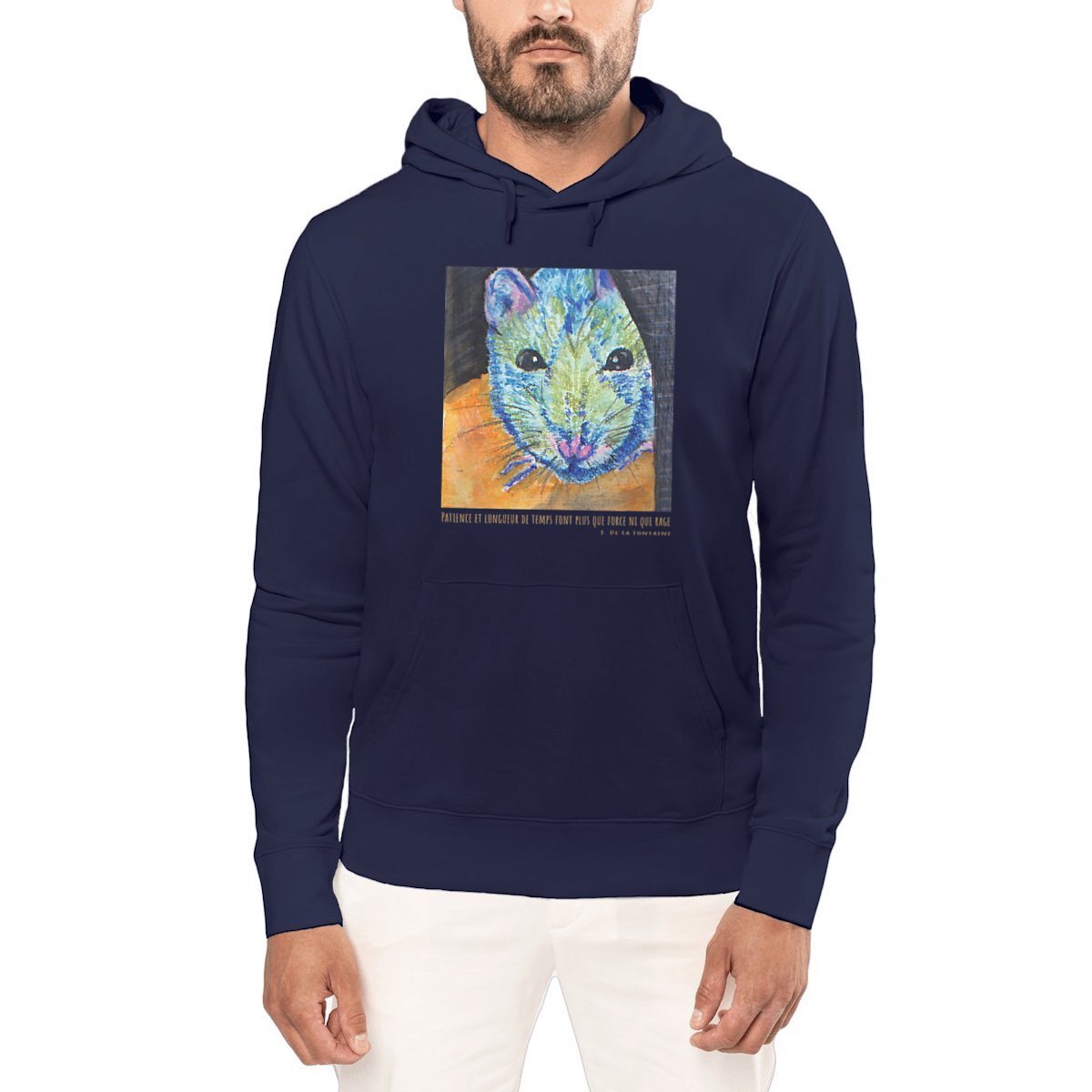 Image front Patience et longueur de temps : hoodie léger unisexe 85% coton bio, 15% polyester recyclé