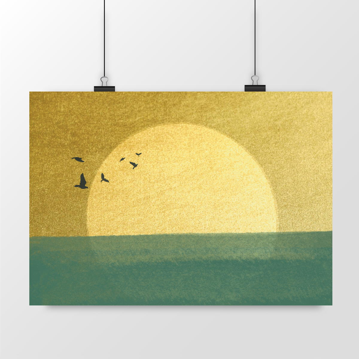 Image back Soleil et mer : affiche label FSC